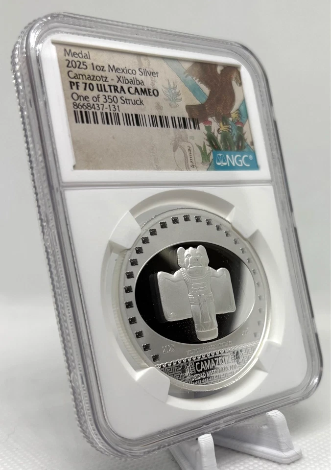 2025 Mexico Silver Proof Medal Camazotz - Xibalba 🔥350 Minted🔥 PF70 UCAM NGC - Image 2 of 4
