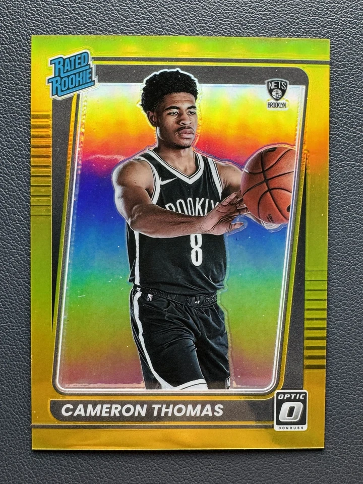 2021-22 Panini Donruss Optic Cameron Thomas #153 RC Rated Rookie GOLD Prizm /10 - Image 1 of 2