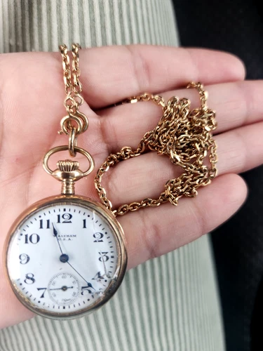 Antique Waltham Pocket Watch 14k Gold Watch Running