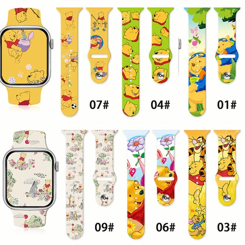Winnie the Pooh Wristwatch Bands Cartoon Silicone Watch Band for Apple Watch - Picture 2 of 38