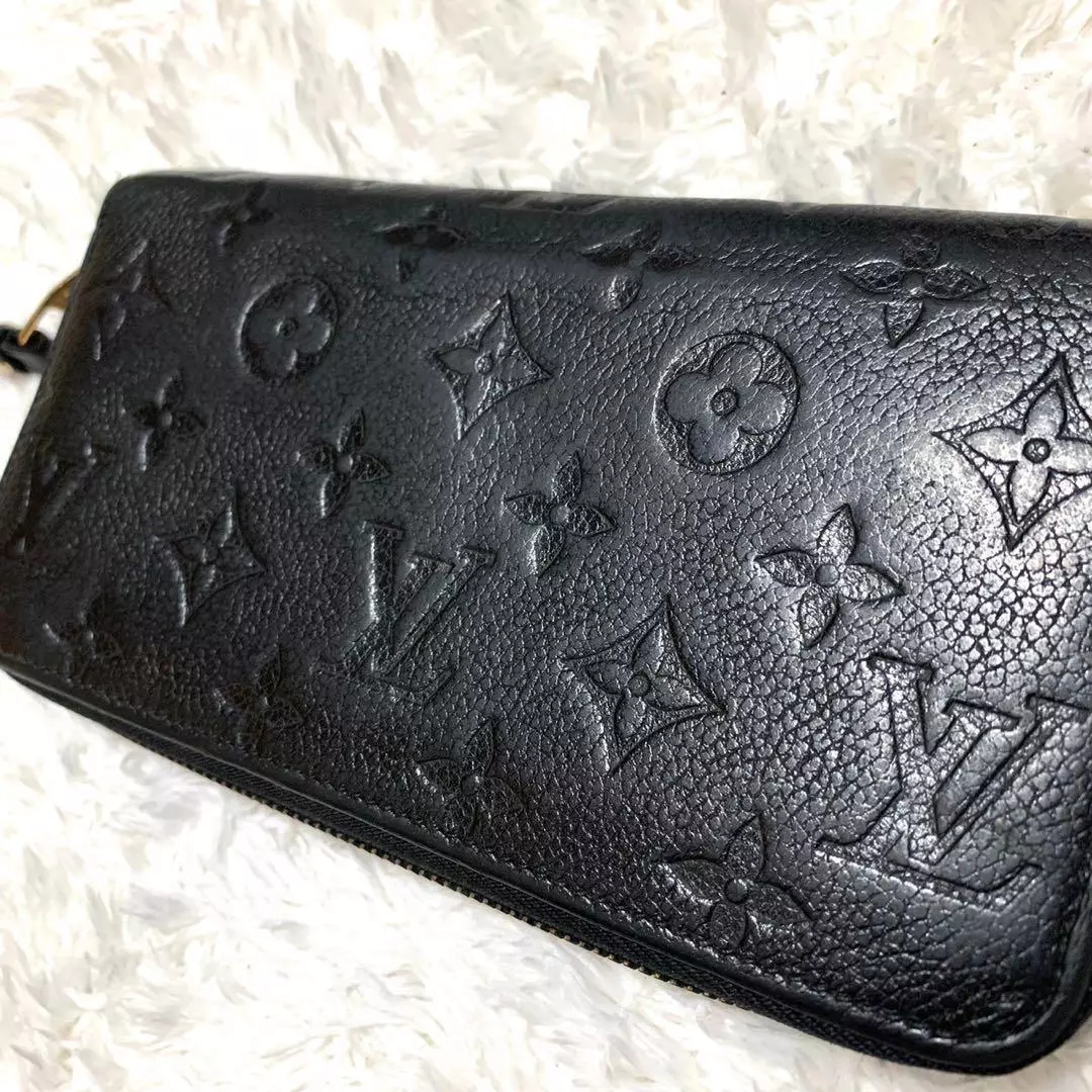 Louis Vuitton Clémence Black Leather Monogram Empreinte Wallet