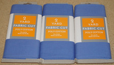 3 Set Two 2 Yard Pre-Cut Solid Poly Cotton Fabric - Pale Blue