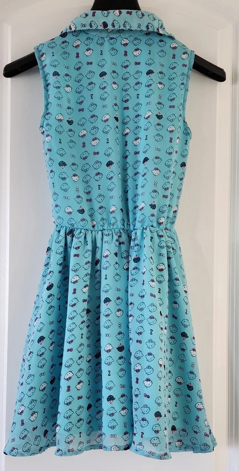 Vestido Hello Kitty By Sanrio Turquesa Sin Mangas Niñas Talla Pequeña 6/6x Foto 3 de 4