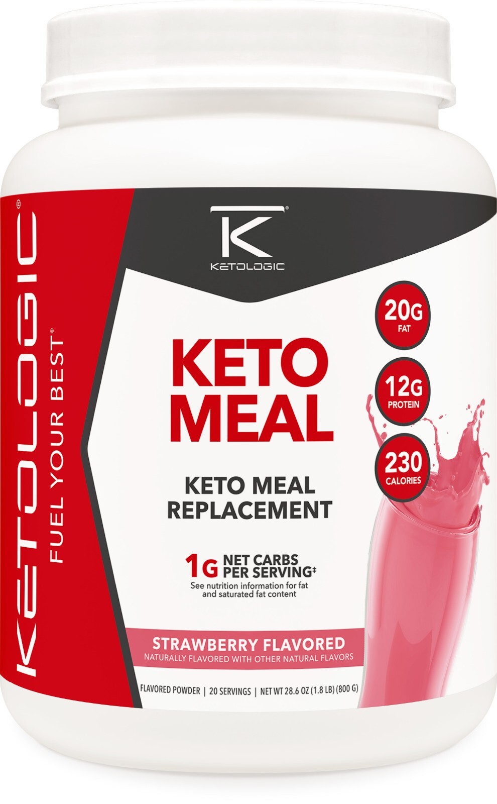 Порошок для коктейля KetoLogic Keto Meal Replacement клубничный 20 порций 7190₽