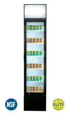 NSF 16" Glass Door Upright Cooler Display Merchandiser Slim Line 5.5 Cu