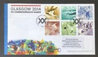 GB 2014 FDC COMMONWEALTH GAMES WITH TALLENTS PMK