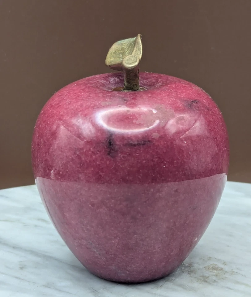 De colección Pisapapeles Rojo Manzana Mármol Piedra Alabastro Hogar Oficina Escritorio Decoración 4" Foto 2 de 4