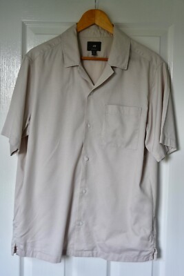 Loose Fit H And M Short Sleeve Button Up H M Cream Short Sleeve