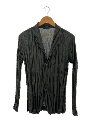 ISSEY MIYAKE MEN Wrinkled Long Sleeve Shirt 2 Polyester KHK ME06