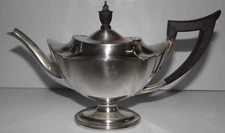 STERLING SILVER COFFEE POT W/WOODEN HANDLE (MKH ENGRAVED)