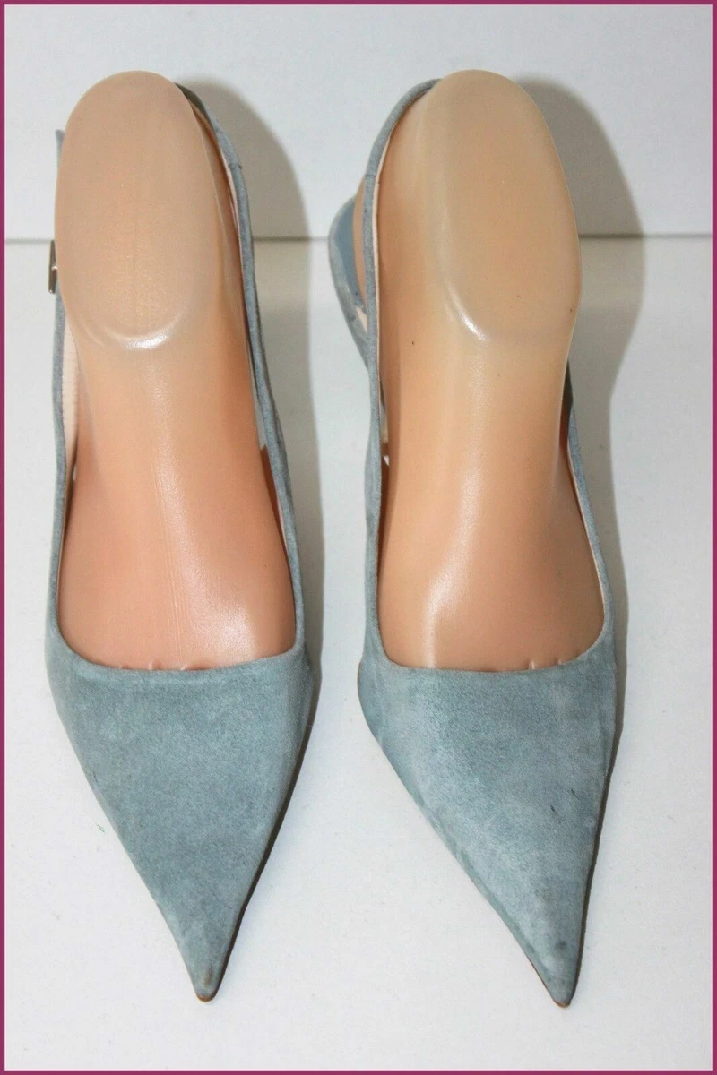 ZARA Escarpins Ouverts Pointus Daim bleu Ciel T 37 TBE eBay