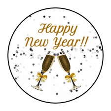 Happy New Year stickers, labels, tags, envelope seals, 2021, holidays