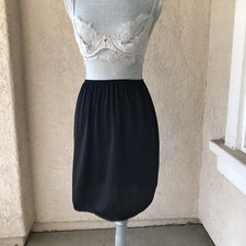 Vintage Vanity Fair Black Slip Tricot Nylon sz Medium, 28-33 Waist, 20 Long