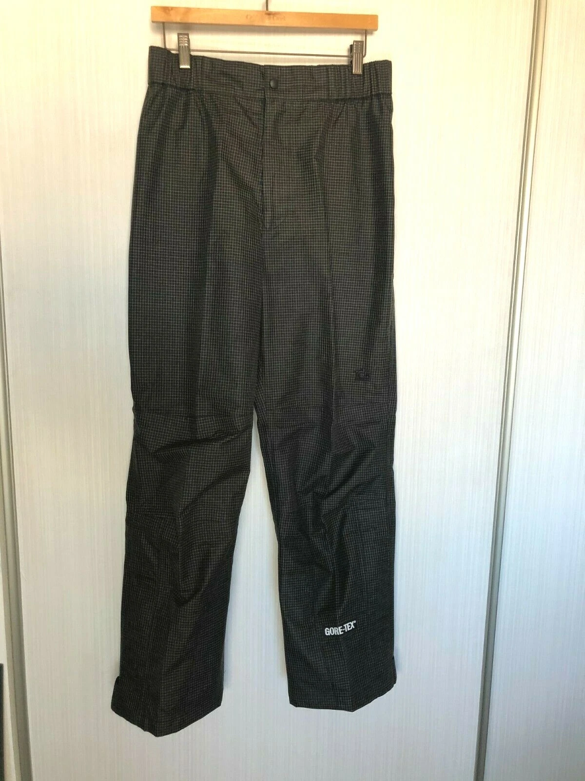 105 degree Meridien Black Brwn Gore-Tex Mens Sz M Rain Pants Ankle Zipper SUPERB