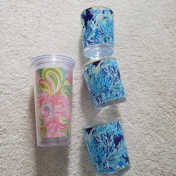 Conjunto de copos e copos de acrílico Lilly Pulitzer - Imagem 3 de 4