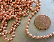 50 Feet 3.2mm 6 Pure COPPER BALL CHAIN BULK Made in USA 50 connectors