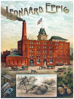 Decor Poster.Interior design.Room art.Leonaard Eppig Beer brewery.7375