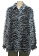 Vintage CDW Creative Design Works Shirt Jacket Long Sleeve Gray Size XL