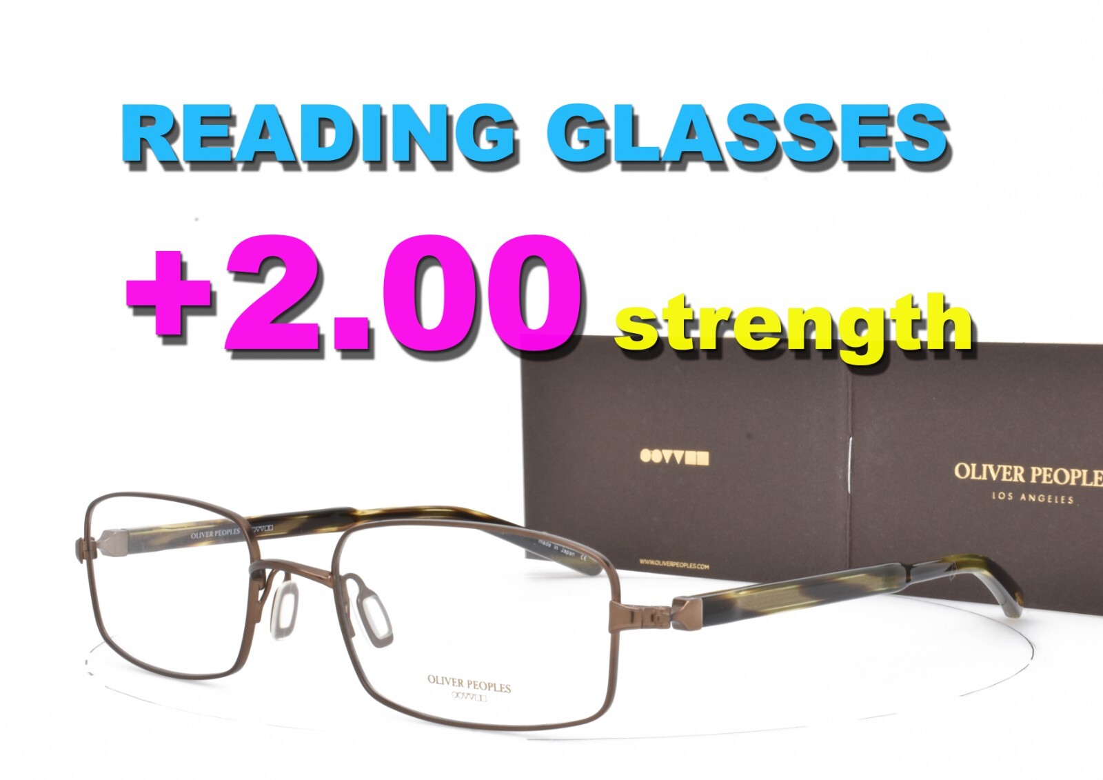 Очки для чтения Oliver Peoples +2,00 БРОНЗОВЫЕ ПРЯМОУГОЛЬНЫЕ 52-19-143 RUSTON 4633