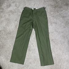 Vtg 50s Korean War Mens Wool Serge 18 oz Field Pants Trousers USA 35"-39"x34"
