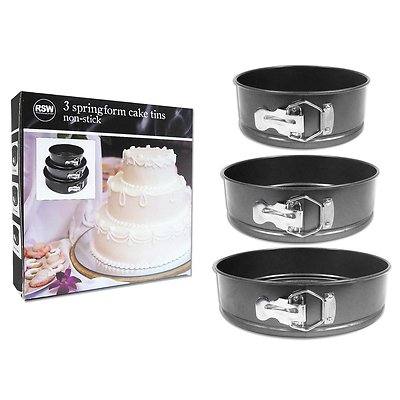 3 Stück Antihaft Spring Form Rund Kuchen Backen Backformen Backform Form 18 22 26C