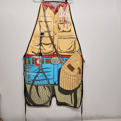 Salamander Fisherman Grilling Apron Unused 100% Vinyl Art Deco Style 36'' 1987