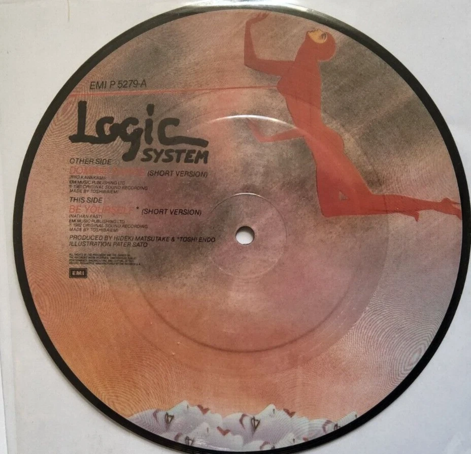 Logic System ‎– Domino Dance / Be Yourself 7"  picture disc vinyl record 1982 - Image 2 of 2