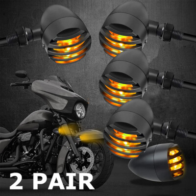 Motorcycle Bullet Turn Signals Amber Lights For Harley Sportster 1200 883 Bobber
