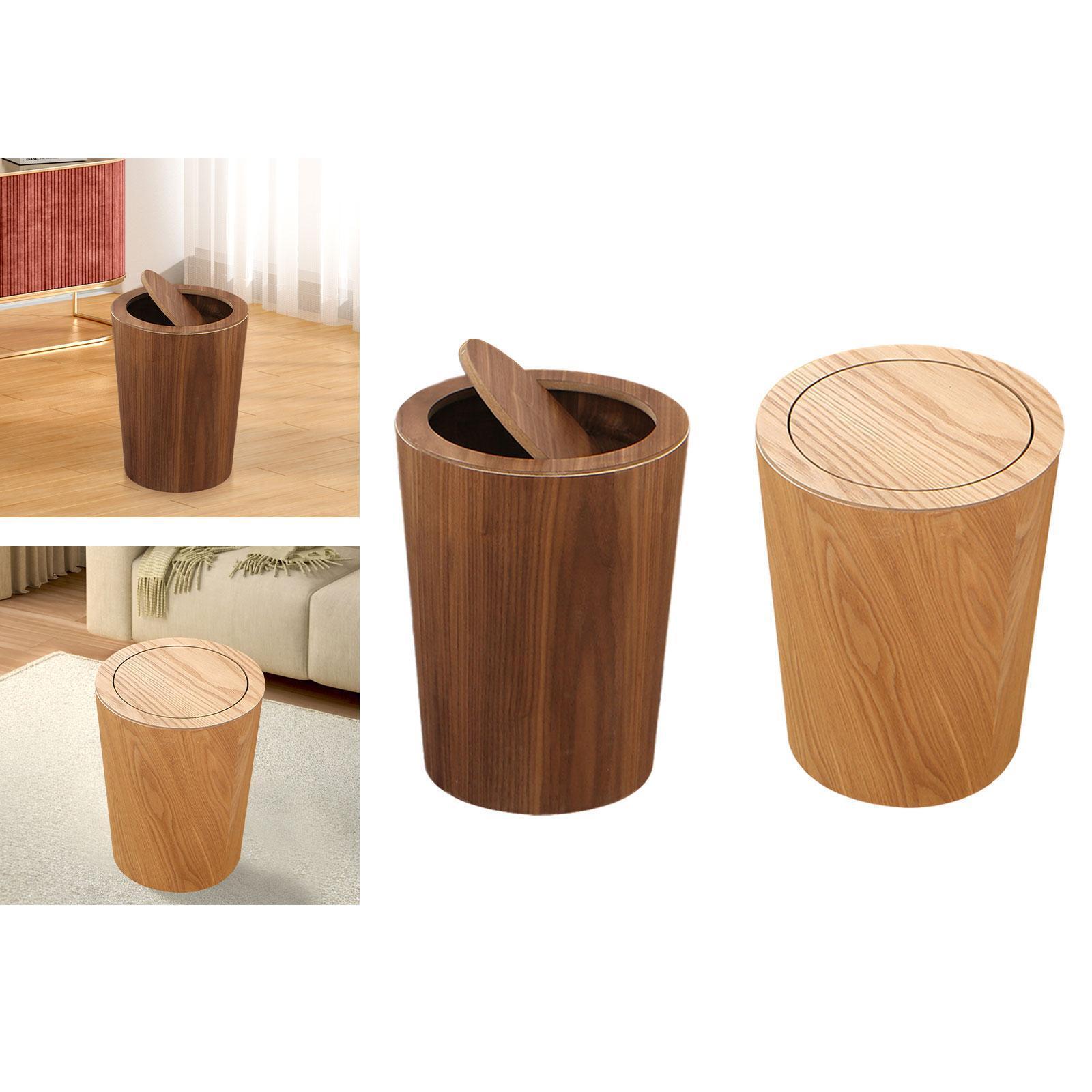 Trash Can with Lid Garbage Recycling Bin 10L Rubbish Container Accessories-image