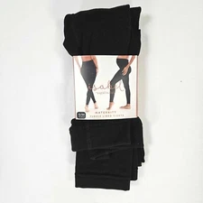 Isabel Maternity Tights S/M Fleece Lined Footless Covers Belly Stretch Black