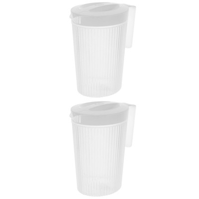  2pcs Plastikwasserkrug mit Deckel Juice Pitcher Getränke Ice Tea Krug