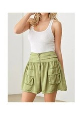 Skirt, Satin in Olive Green, Mini, Size L, NWTags, Free Shipping over 34.00