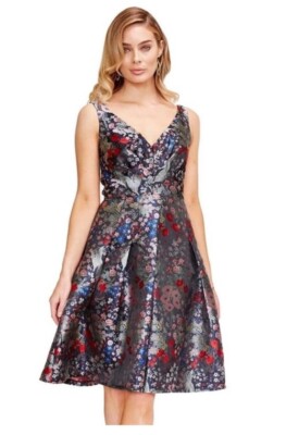 knee length dresses for ladies Pink Moth and Moon V-Neck Dress by Eva Rose – Modern Millie main image 1