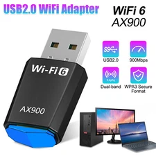 Wireless USB WiFi 6 Adapter, 802.11ax 900Mbps Dual Band 2.4/5Ghz Network Dongle