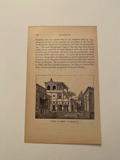 K161) Street in Pompeii Restoration Ancient Roman Empire 1894 Engraving