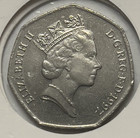 1997 Great Britain 50 New Pence – Britannia Design – KM# 940.2 – Circulated