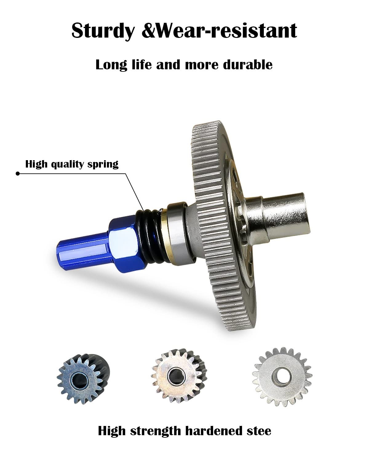 91T Spur Gear Slipper Clutch Set Upgrades Part Compatible with 1/10 Blue 