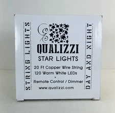 Qualizzi Star Lights, 20 Ft Copper Wire String 120 Warm White Led New In Package