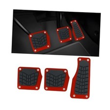 2PCS Non-Slip Car Pedal Covers, Manual Vehicle Gas Brake Pedal Pads Sets Red