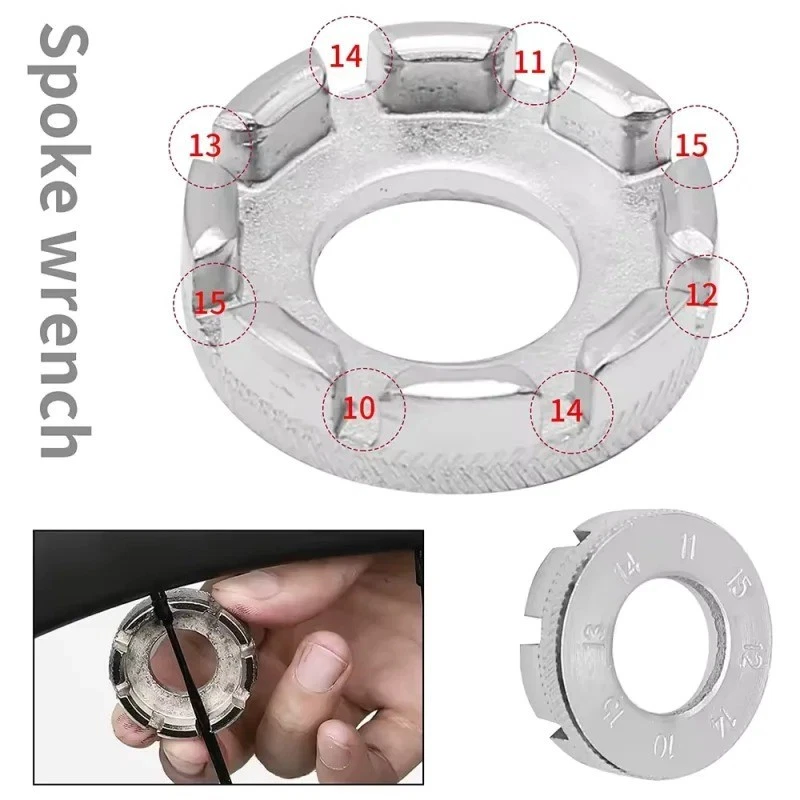 Spoke Key Wrench 8 Way Bicycle Cycle Bike True Wheel Nipple Tool Spanner Fix Rim - Image 3 of 4