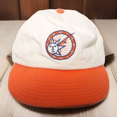 Vintage Sundial Logo Roman Numerals Off White Orange Stretch Fit Sun Hat USA Sun