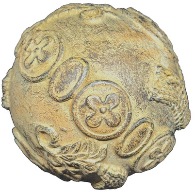 Tan Brown Fleur De Lis Texture ORB 4'' Decor DECORATIVE GLOBE SPHERE BALL ROUND  
