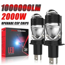 H4 Car Headlight 800W LED Mini Lens Bulb High Low Plug Play Auto Motorcycle Lamp