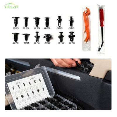 240pcs+5 For Element Plastic Rivets Push Fasteners Car Bumper Retainer Clips Kit