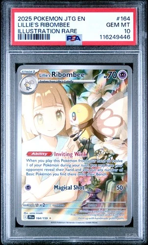 Pokemon Lillie's Ribombee Journey Together 164/159 Illustration Rare PSA 10