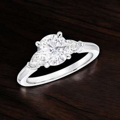 950 Platinum Proposal Diamond 1.40 Ct Ring Round CVD Lab Grown IGI  EF VVS2