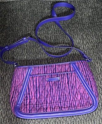 Vera Bradley Crossbody Purse Handbag Impressionista Striped Trimmed Trapeze (E5)