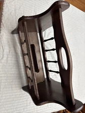 Vintage Rustic Wooden Magazine Rack with Spindles and Handle 16" x 15" x 8”