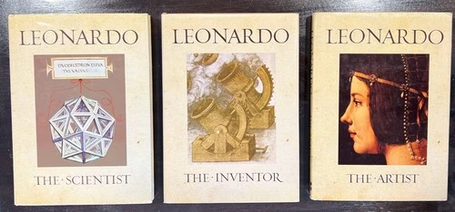 LEONARDO DA VINCI ILLUSTRATED BOOK TRILOGY SCIENTIST INVENTOR ARTIST ©1980