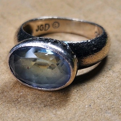 Sterling Silver Peridot Tourmaline JGD Ring - Size 7.5 - UNISEX - 925 SIGNED